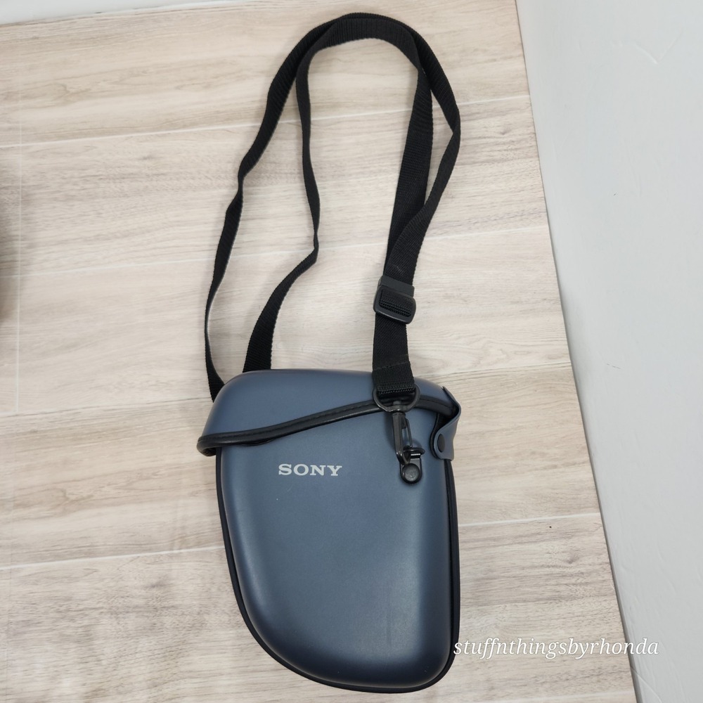 Sony LCM-F505 Semi-Soft Camera Carrying Case W/ Lanyard ~ Navy Blue ~ No‎ Camera